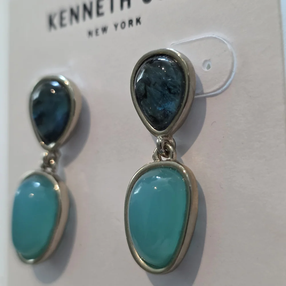 Kenneth Cole Blue and Silver Drop Earrings - Picture 5 of 5